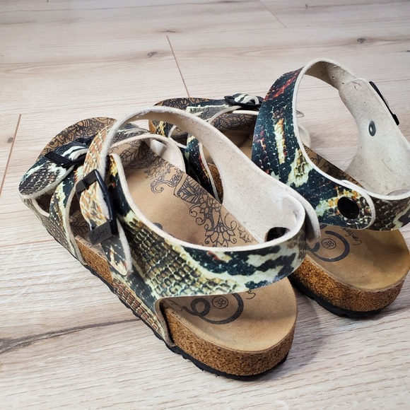 Calceo Colorful Snakeskin Print Sandals - Picture 8 of 8